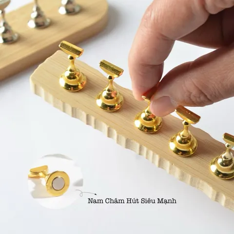 Đế Gỗ Nam Châm Hình Quân Cờ Set 5 - 10C Gắn Móng Giả Nailbox Loại Cao cấp Siêu Chắc Chắn Cho Thợ Nail [ TÚ ANH NAIL ]
