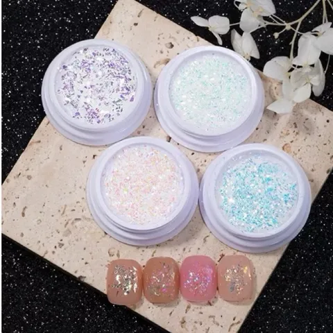 Set 4 Hũ Nhũ Khổng Tước - Nhũ Vụn Thuỷ Tinh Hiệu Ứng Lấp Lánh Siêu Sáng Tạo 1001 Mẫu Nail Xinh [ TÚ ANH NAIL ]