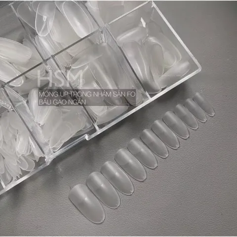 Móng úp nhám sẵn HSM phom tròn hạt gạo hộp 500 móng đủ size form chuẩn mã HOT [ TÚ ANH NAIL ]