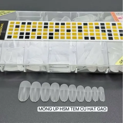 Móng úp nhám sẵn HSM phom tròn hạt gạo hộp 500 móng đủ size form chuẩn mã HOT [ TÚ ANH NAIL ]