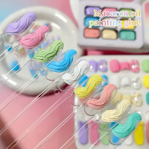 Gel thạch cao vẽ nổi khay 9 màu cao cấp chất siêu đặc sơn vẽ tạo mẫu Nail ombre đa năng [ TÚ ANH NAIL ]