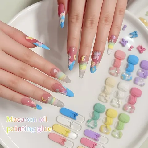 Gel thạch cao vẽ nổi khay 9 màu cao cấp chất siêu đặc sơn vẽ tạo mẫu Nail ombre đa năng [ TÚ ANH NAIL ]
