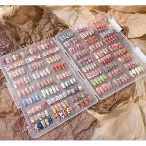 Hộp Nhựa Trong Suốt Đựng Móng Mẫu Nailbox Bản To Có Nắp Cài Chống Bụi Chắc Chắn - Khay Trưng Móng Mẫu Nail Cao Cấp