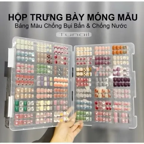 Hộp Nhựa Trong Suốt Đựng Móng Mẫu Nailbox Bản To Có Nắp Cài Chống Bụi Chắc Chắn - Khay Trưng Móng Mẫu Nail Cao Cấp