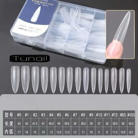 Móng Úp Tay Chia Vạch Phom Thang - Nhọn Hộp 300 chiếc Đủ Size Đa Năng Tạo Phom Móng Cực Chuẩn Chất Liệu Dẻo Bền