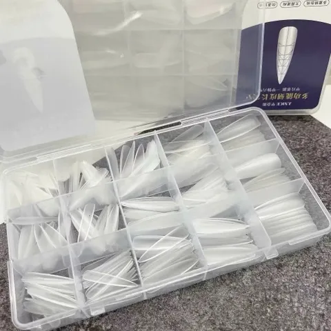 Móng Úp Tay Chia Vạch Phom Thang - Nhọn Hộp 300 chiếc Đủ Size Đa Năng Tạo Phom Móng Cực Chuẩn Chất Liệu Dẻo Bền