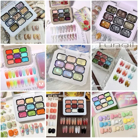 Khay 9 màu gel ombre Nail cao cấp nhiều mẫu sơn vẽ tạo Nail ombre đa năng mã HOT [ TÚ ANH NAIL ]