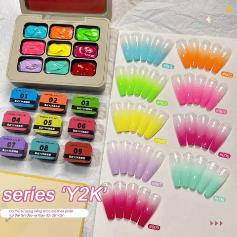Khay sơn gel Nails 9 màu Leon cao cấp sơn vẽ móng dặm ombre đa năng [ TÚ ANH NAIL ]
