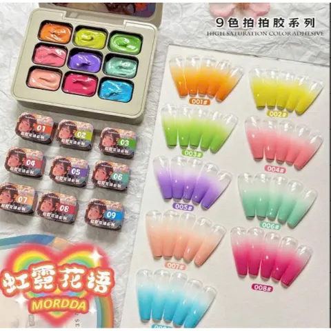 Khay 9 màu gel ombre Nail cao cấp nhiều mẫu sơn vẽ tạo Nail ombre đa năng mã HOT [ TÚ ANH NAIL ]