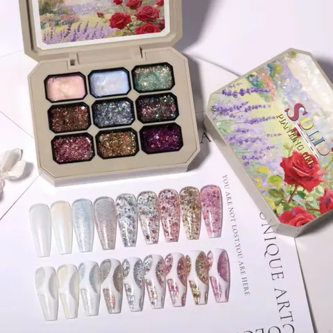 Khay 9 màu gel ombre Nail cao cấp nhiều mẫu sơn vẽ tạo Nail ombre đa năng mã HOT [ TÚ ANH NAIL ]