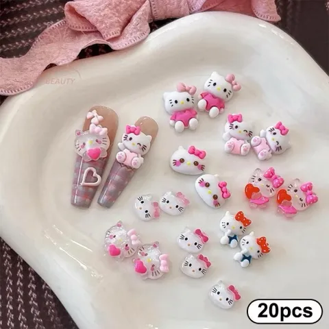 [ HOT ] Khay Charm Hoạt Hình Hello Kitty 12 Ngăn Mix Nhiều Kiểu Trang Trí Móng Tay Nailbox Xinh Xắn [ TÚ ANH NAIL ]