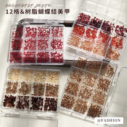 Khay Charm Nơ Nâu 300C Mix Nhiều Mẫu Đính Móng Trang Trí Nailbox Siêu Đẹp Mã HOT [ TÚ ANH NAIL ]