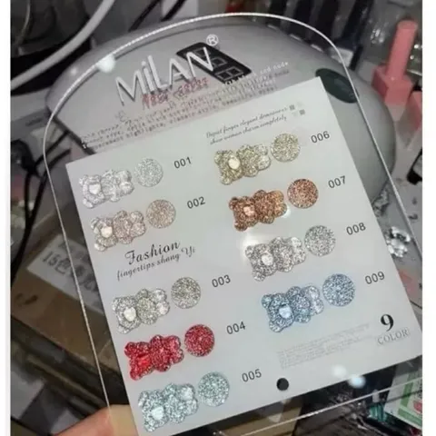 Set Sơn Gel Nhũ Flash 9 Màu Milan Hiệu Ứng Phản Quang Lấp Lánh Siêu Sáng Tặng Kèm Bảng Màu Mica Xịn [ TÚ ANH NAIL ]
