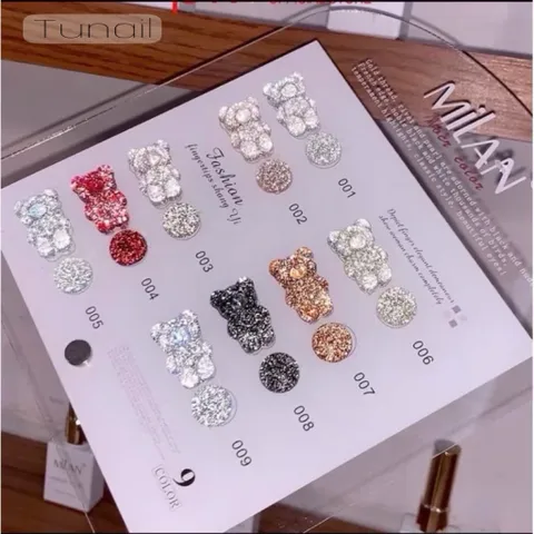 Set Sơn Gel Nhũ Flash 9 Màu Milan Hiệu Ứng Phản Quang Lấp Lánh Siêu Sáng Tặng Kèm Bảng Màu Mica Xịn [ TÚ ANH NAIL ]