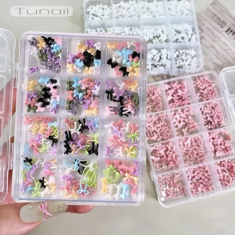 Khay Charm Nơ Nâu 300C Mix Nhiều Mẫu Đính Móng Trang Trí Nailbox Siêu Đẹp Mã HOT [ TÚ ANH NAIL ]