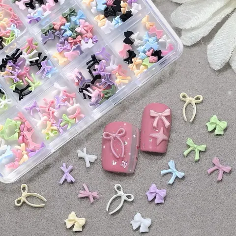 Khay Charm Nơ Nâu 300C Mix Nhiều Mẫu Đính Móng Trang Trí Nailbox Siêu Đẹp Mã HOT [ TÚ ANH NAIL ]