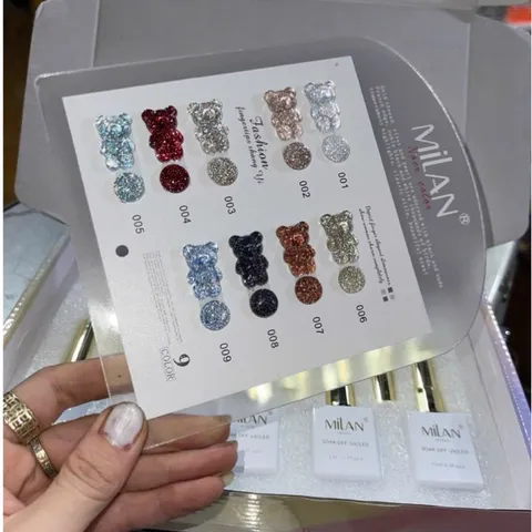 Set Sơn Gel Nhũ Flash 9 Màu Milan Hiệu Ứng Phản Quang Lấp Lánh Siêu Sáng Tặng Kèm Bảng Màu Mica Xịn [ TÚ ANH NAIL ]