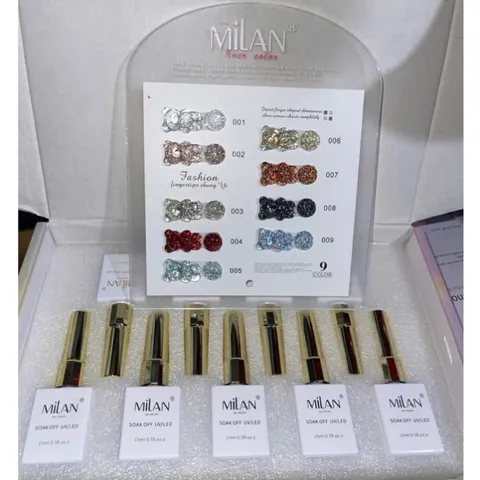 Set Sơn Gel Nhũ Flash 9 Màu Milan Hiệu Ứng Phản Quang Lấp Lánh Siêu Sáng Tặng Kèm Bảng Màu Mica Xịn [ TÚ ANH NAIL ]