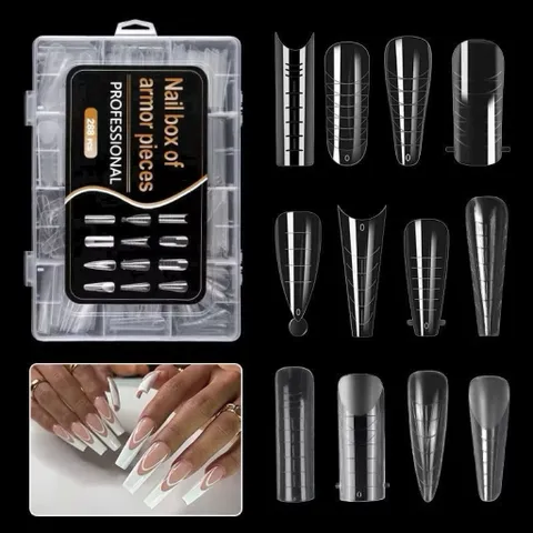 Móng Úp Gel Gôm Dual Phom Hộp 12 Phom Móng 288C Đủ Size - Móng Nối Tạo Cầu Móng - Đắp Gel Bột Siêu Dẻo Bền