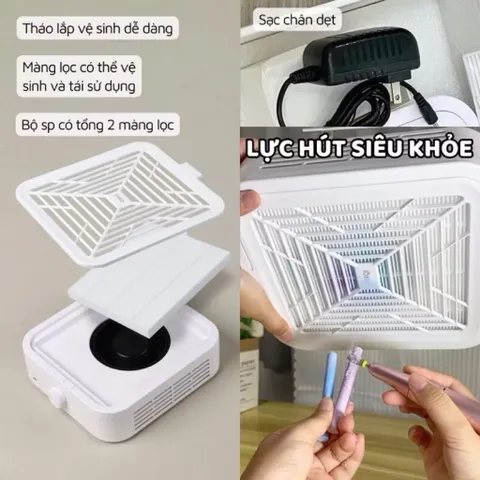 Máy Hút Bụi Nail SNRQI WL007 - WL008 120W Lực Hút Cực Mạnh , Siêu Êm CHÍNH HÃNG SNRQI T8 ( Tặng Cọ Phủi )