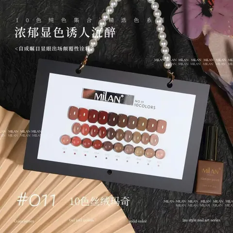 Set sơn gel đỏ MILAN 10 màu HO.T nhất chất siêu đặc đẹp chuẩn tông chai 15ml [ Tặng bảng màu xịn ]