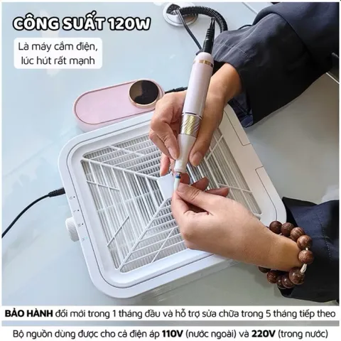 Máy Hút Bụi Nail SNRQI WL007 - WL008 120W Lực Hút Cực Mạnh , Siêu Êm CHÍNH HÃNG SNRQI T8 ( Tặng Cọ Phủi )