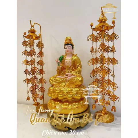 Tôn tượng Tây Phương Tam Thánh 30cm cực đẹp 3 tượng MÀU VÀNG DƯƠNG KHOA SHOP