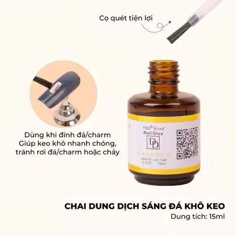 Dung dịch khô keo siêu tốc DD - Waloc lẻ chai giúp keo dán chắc bền chai 15ml Chính Hãng [ TÚ ANH NAIL ]