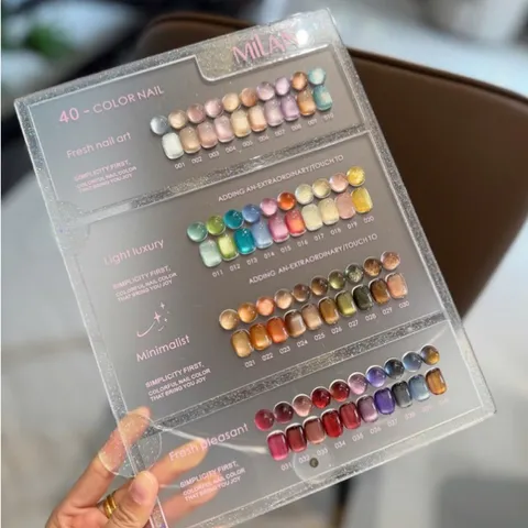 Set Sơn Gel Mắt Mèo Ánh Trăng Cực Quang MILAN 40 Màu Siêu Sáng Đủ Tông HOT ( Tặng Kèm Bảng Màu Xịn )