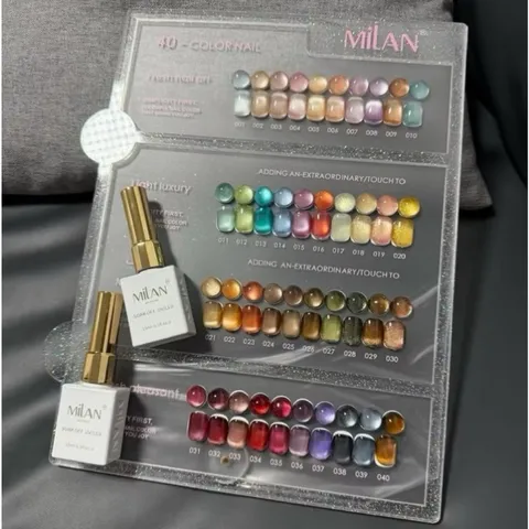 Set Sơn Gel Mắt Mèo Ánh Trăng Cực Quang MILAN 40 Màu Siêu Sáng Đủ Tông HOT ( Tặng Kèm Bảng Màu Xịn )
