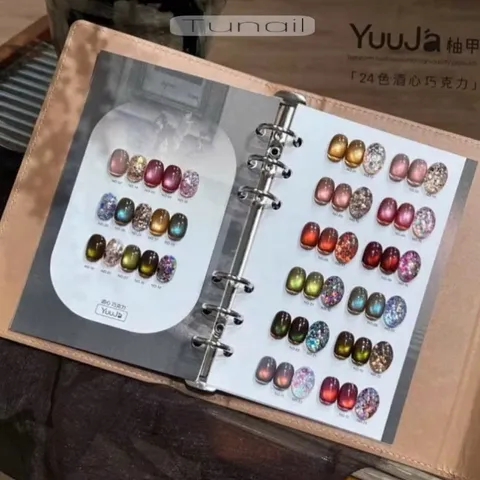Set sơn mắt mèo - nhũ YuuJa 24 màu cao cấp hiệu ứng siêu sáng tặng kèm bảng da gấp cực Xịn [ TÚ ANH NAIL ]