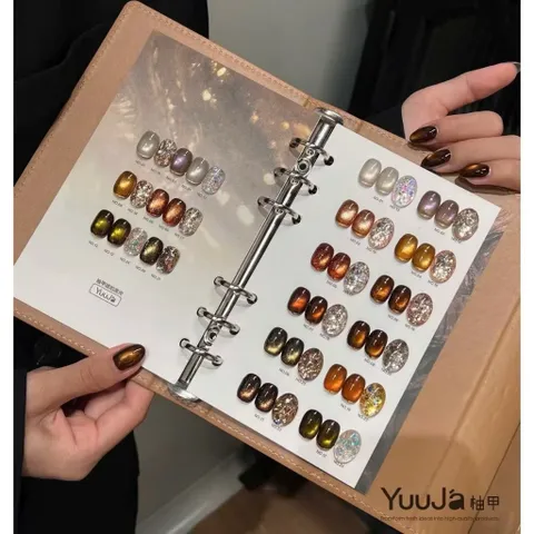 Set sơn mắt mèo - nhũ YuuJa 24 màu cao cấp hiệu ứng siêu sáng tặng kèm bảng da gấp cực Xịn [ TÚ ANH NAIL ]
