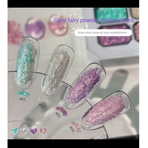 Khay Gel Nhũ Thạch Cao Mịn - Nhũ Khổng Tước Hiệu Ứng Lấp Lánh Siêu Sáng Cho Móng - Gel Dặm Ombre Nail Đa Năng Mã HOT