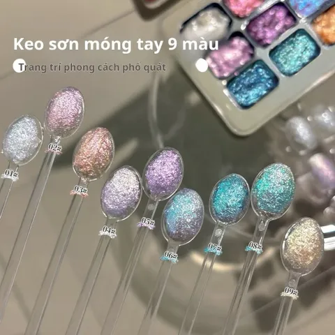 Khay Gel Nhũ Thạch Cao Mịn - Nhũ Khổng Tước Hiệu Ứng Lấp Lánh Siêu Sáng Cho Móng - Gel Dặm Ombre Nail Đa Năng Mã HOT
