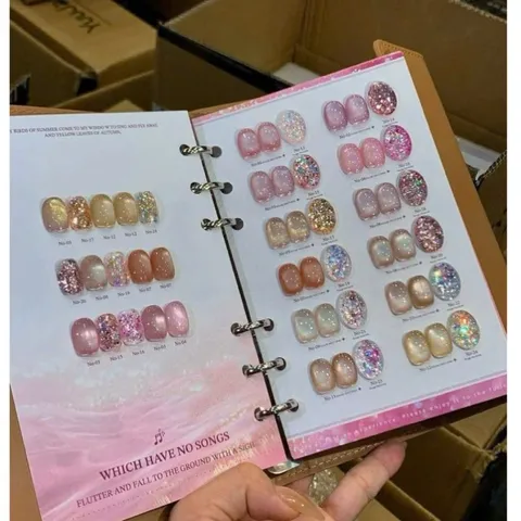 Set sơn mắt mèo mix nhũ Yuuja 24 màu cao cấp tone HOT tặng kèm bảng màu gấp bọc da VIP [ TÚ ANH NAIL ]