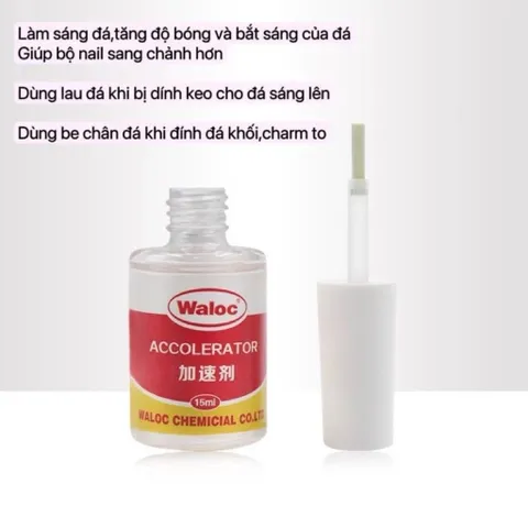 Dung dịch khô keo Waloc lẻ chai - Khô keo cấp tốc làm sáng đá đa năng ngành Nail chai 15ml Chính Hãng ( TÚ ANH NAIL )