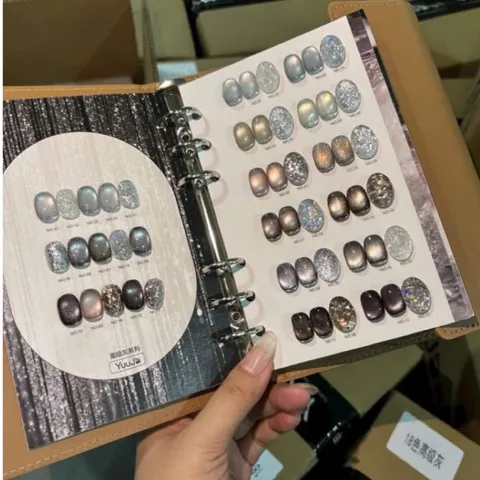 Set sơn mắt mèo mix nhũ Yuuja 24 màu cao cấp tone HOT tặng kèm bảng màu gấp bọc da VIP [ TÚ ANH NAIL ]