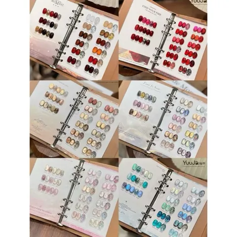Set sơn mắt mèo mix nhũ Yuuja 24 màu cao cấp tone HOT tặng kèm bảng màu gấp bọc da VIP [ TÚ ANH NAIL ]