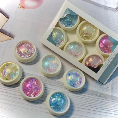 Set 6 hũ giấy khổng tước trang trí tạo mẫu nail ẩn siêu Hot