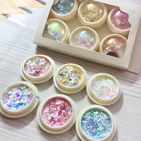 Set 6 hũ giấy khổng tước trang trí tạo mẫu nail ẩn siêu Hot