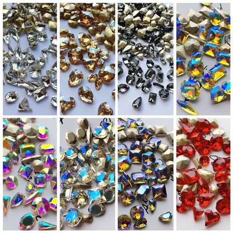 Set 100v đá khối chân lồi Angelica cao cấp mix đủ màu siêu sáng đẹp không bong chân