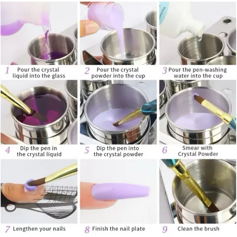 Bộ 3 Nồi INOX Không Gỉ Cao Cấp Đựng Liqid Lư.u Huỳnh Đắp Bột Móng Có Nắp Đậy Chống Bay Hơi - Chống Ăn Mòn Tiện Lợi
