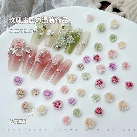 Set charm hoa hồng mẫu mới cánh hoa siêu mảnh đẹp như hoa thật đủ màu Hot