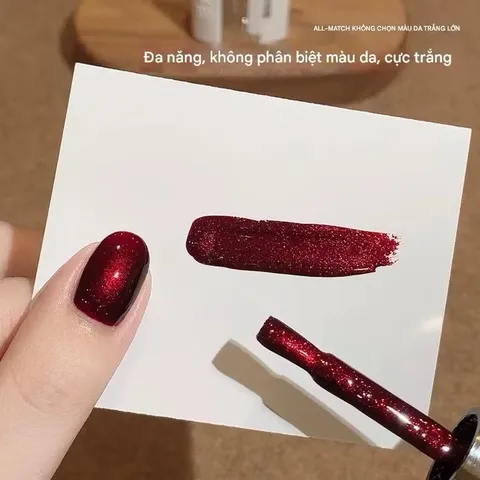 (HOT) Sơn gel mắt mèo đỏ đậm CR chất siêu đặc chuẩn màu CHÍNH HÃNG
