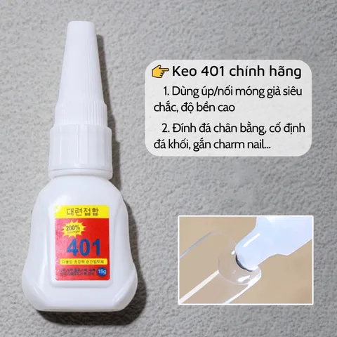 Keo 401 200% bản nâng cấp mẫu mới gắn móng đính đá gấp đôi độ bền hàng chuẩn