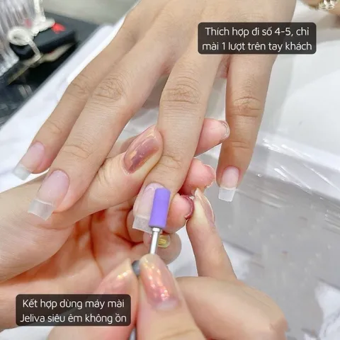 Hộp 50 giấy nhám mịn tím size mini lắp đầu mài móng giúp bộ móng úp siêu bền cực HOT