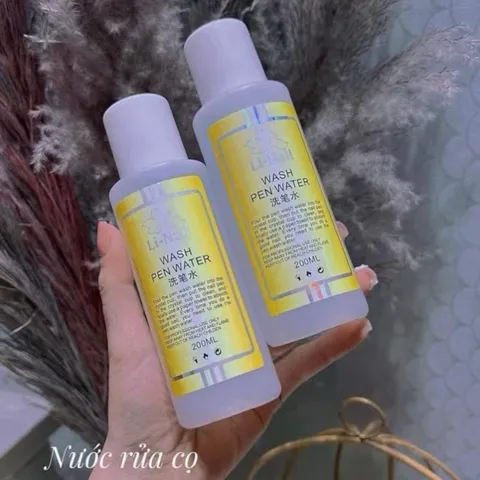 Nước rửa cọ Li Nail CHÍNH HÃNG siêu sạch , giúp làm mềm lông cọ tăng độ bền cho cọ Nail chuyên dụng chai 200ml