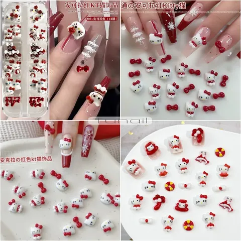 [ HOT ] Charm Hello Kitty Khay 12 Ngăn Mix Nhiều Kiểu Trang Trí Móng Tay Đính Nailbox Cực Xinh [ TÚ ANH NAIL ]