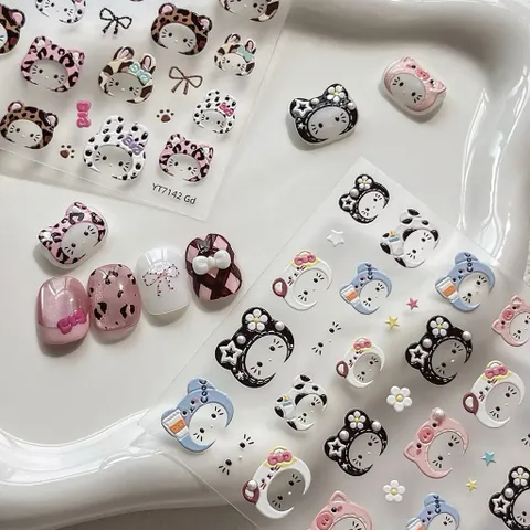 [ Mẫu Mới ] Sticker Hình dán lụa 5D Hoạt Hình mẫu mới trang trí móng siêu xinh HOT XU HƯỚNG NAIL