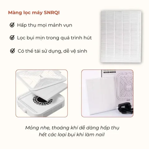 Khay Màng Lọc Thay Thế Cho Máy Hút Bụi Nail SNRQI WL-007 , WL-008 , BQ 858 , PISAN - Tấm Lọc Bụi Nail Đa Năng Có Thể Cắt